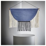 HÄNGALM Hanging tapestry, beige black/light lilac-blue, 85x60 cm