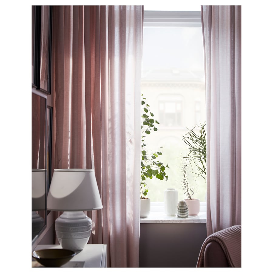 HANNALILL Curtains, 1 pair, dark pink, 145x300 cm IKEA