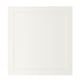 White HANVIKEN cabinet door, rectangular shape, simple design. Made of fibreboard, paper foil, plastic edging. Adds natural warmth to storage.