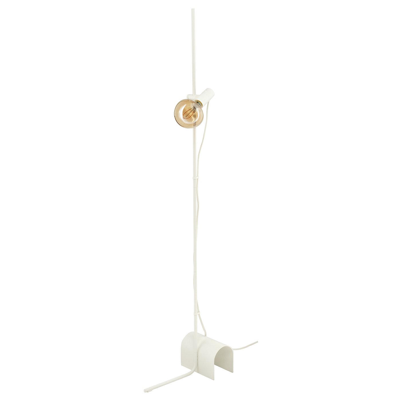 HÅRSLINGA / MOLNART Floor lamp with light bulb white/mushroom brown