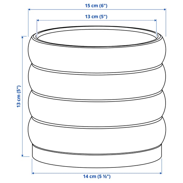 Illustration with measurements for the product: HASSELBUKETT.