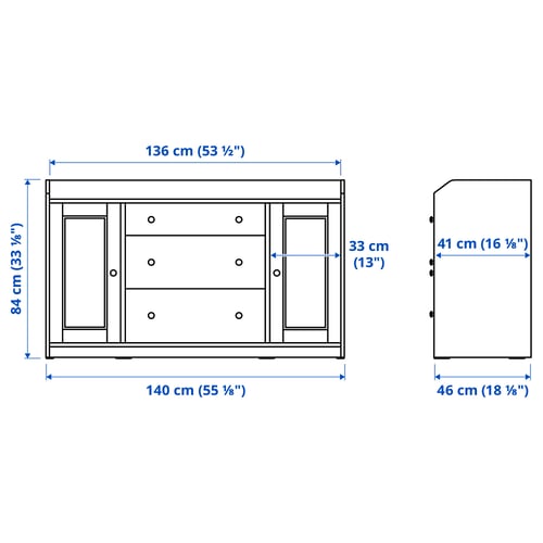 Illustration with measurements for the product: HAUGA.