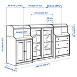 HAUGA Storage combination, grey, 244x46x116 cm
