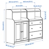 HAUGA Storage combination, white, 139x46x116 cm