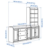 HAUGA Storage combination, white, 210x46x199 cm