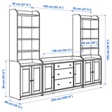 HAUGA Storage combination, white, 279x46x199 cm
