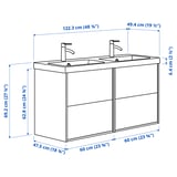 HAVBÄCK / ORRSJÖN Wash-stand/wash-basin/taps, white, 122x49x69 cm