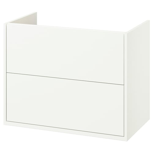 HAVBÄCK white bathroom cabinet, sleek design with full drawers.