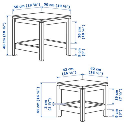 Illustration with measurements for the product: HAVSTA.