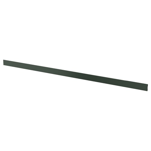 HAVSTORP green kitchen plinth, straight, smooth surface.