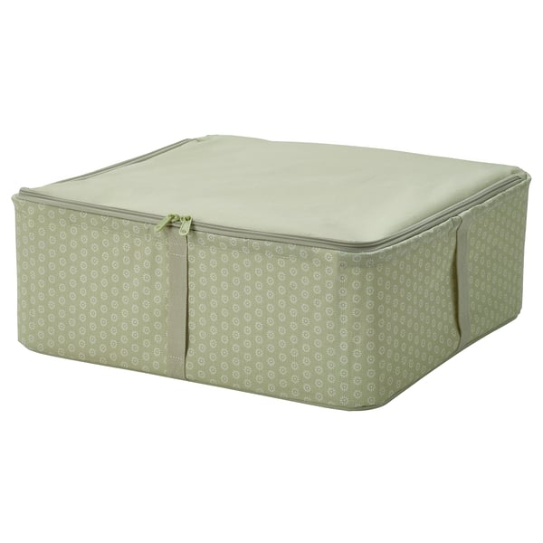 HEMMAFIXARE Storage case, flower/pale grey-green, 44x51x19 cm