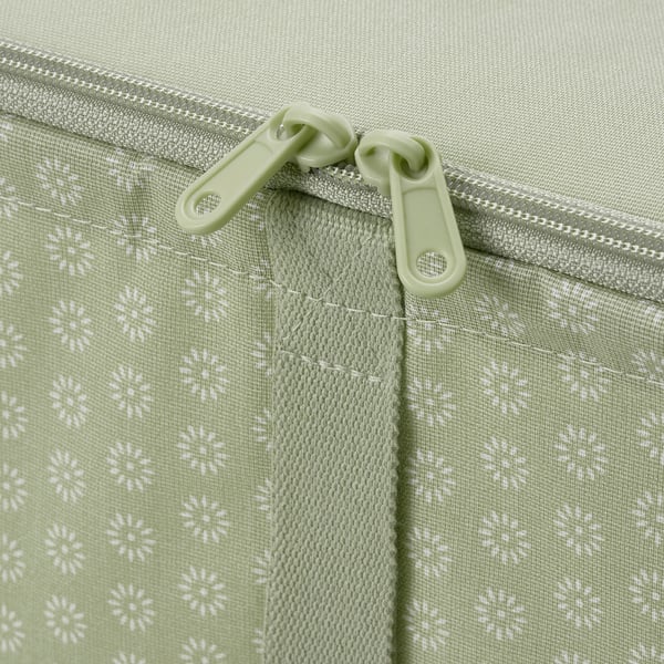 HEMMAFIXARE Storage case, flower/pale grey-green, 44x51x19 cm