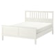 HEMNES white wooden bed, classic design, adjustable sides, high head & footboard, solid pine.