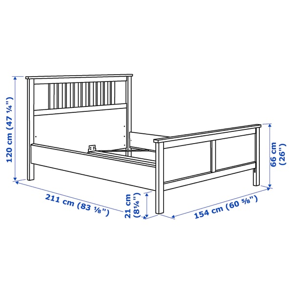 Illustration with measurements for the product: HEMNES.