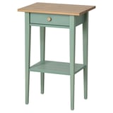 HEMNES Bedside table, grey-green/light brown stained, 46x35 cm