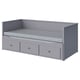 HEMNES Day-bed w 3 drawers/2 mattresses, grey/Ågotnes firm, 80x200 cm