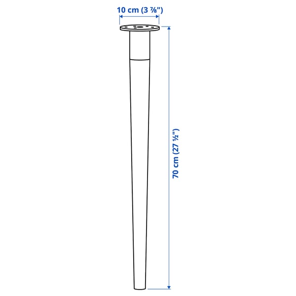HILVER Leg cone-shaped, bamboo, 70 cm