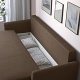 HOLMSUND 3-seat sofa bed, Kilanda grey-brown