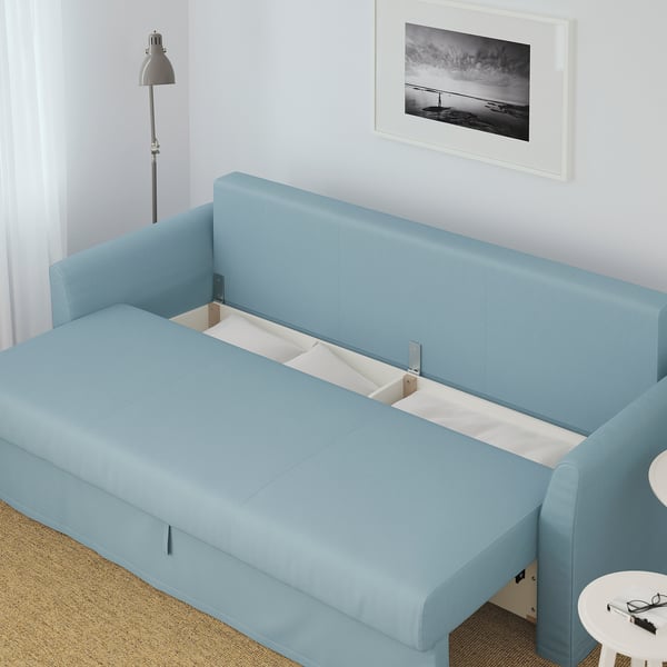 HOLMSUND three-seat sofa-bed, Orrsta light blue - IKEA