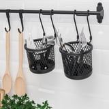 HULTARP Container, black/mesh, 14x16 cm