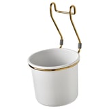 HULTARP Container, white/brass-colour polished, 14x16 cm