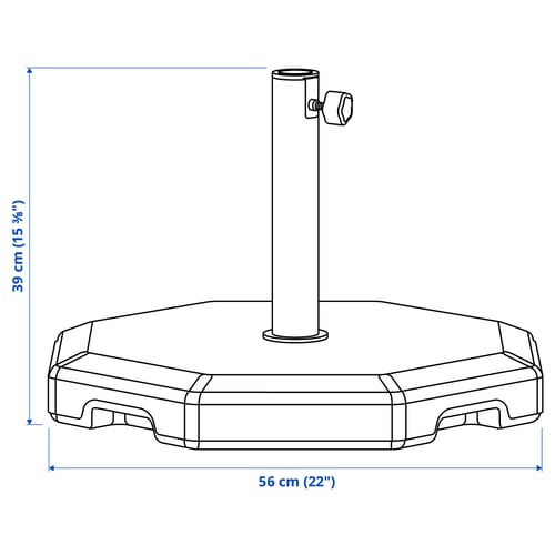 Illustration with measurements for the product: HUVÖN.