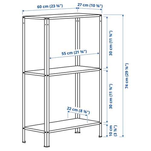 Illustration with measurements for the product: HYLLIS.