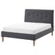 IDANÄS Upholstered bed frame, Gunnared dark grey, 140x200 cm
