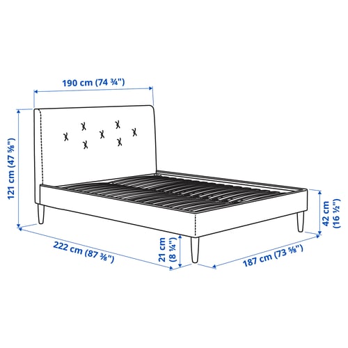 Illustration with measurements for the product: IDANÄS.