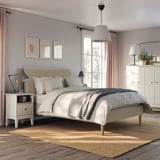 IDANÄS Upholstered bed frame, Naggen beige, 140x200 cm