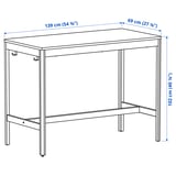 IDÅSEN Underframe for table top, dark grey, 139x69x102 cm