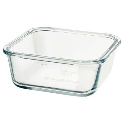 IKEA 365+ Food container, square/glass, 600 ml