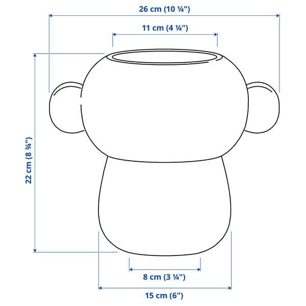 Illustration with measurements for the product: IKEA PS 2026.