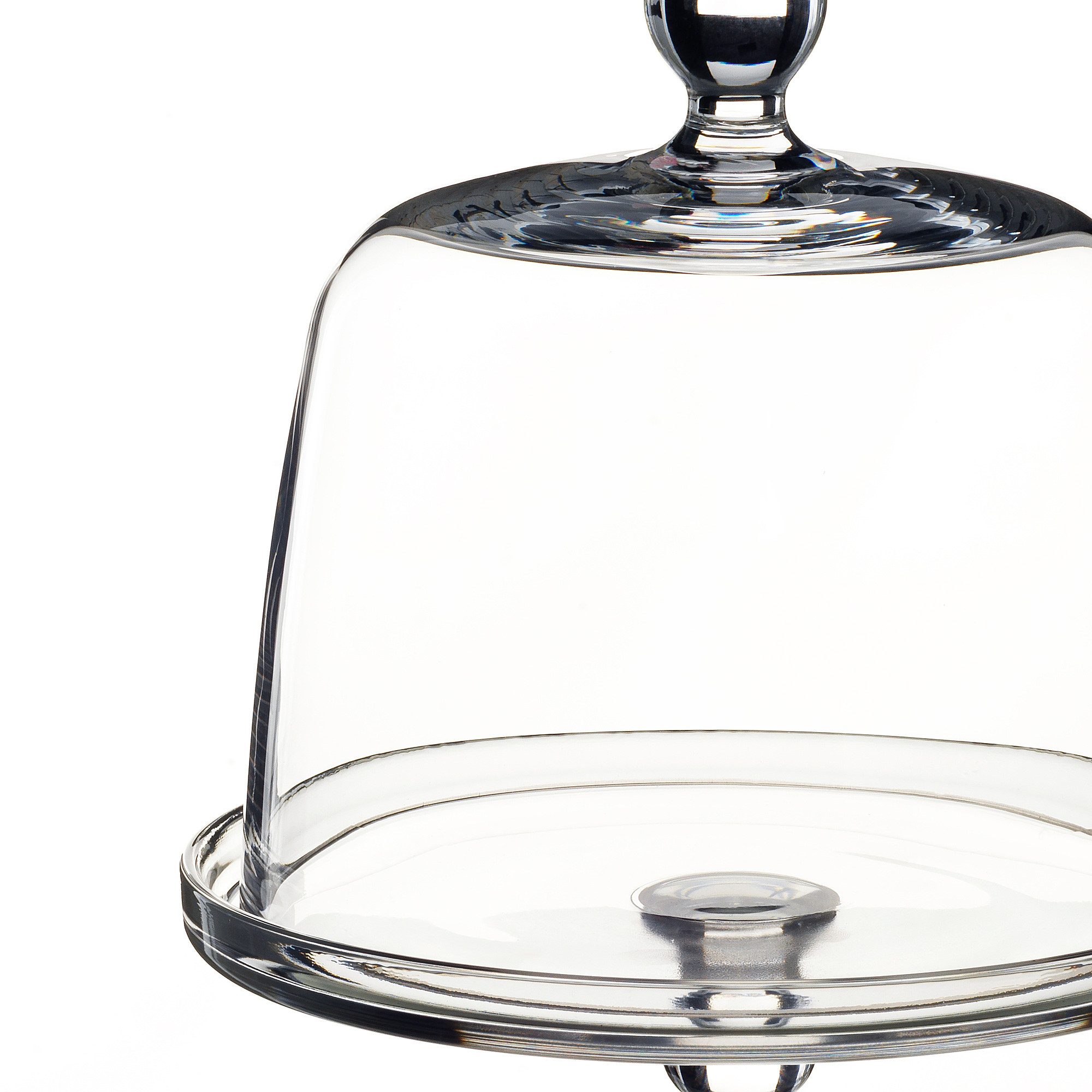 INBJUDEN Serving stand with lid, clear glass, 19 cm IKEA