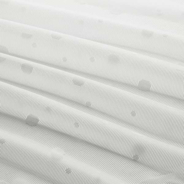IRMALI Sheer curtains, 1 pair, white dotted/with rod pocket, 145x300 cm