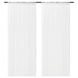 IRMALI Sheer curtains, 1 pair, white dotted/with rod pocket, 145x300 cm