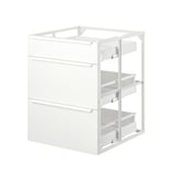 JÄRNBODA Base cabinet with drawers, white, 60x62x75 cm