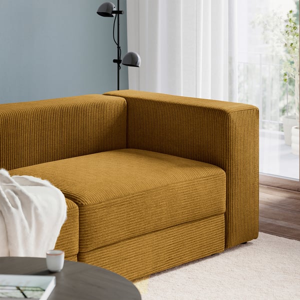 JÄTTEBO 3-seat modular sofa, Samsala yellow-brown
