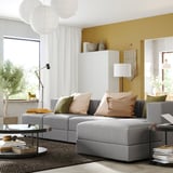JÄTTEBO 4,5-seat mod sofa w chaise longue, right/Tonerud grey
