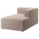 JÄTTEBO Chaise longue module, right, with armrest/Samsala grey-beige