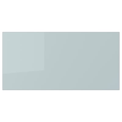 KALLARP Drawer front, high-gloss light grey-blue, 40x20 cm