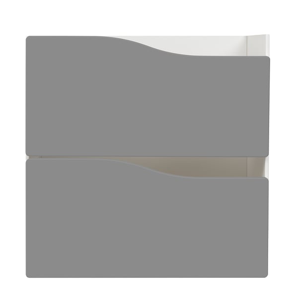Grey KALLAX drawer insert with two wave-patterned compartments, ideal for organising small items.