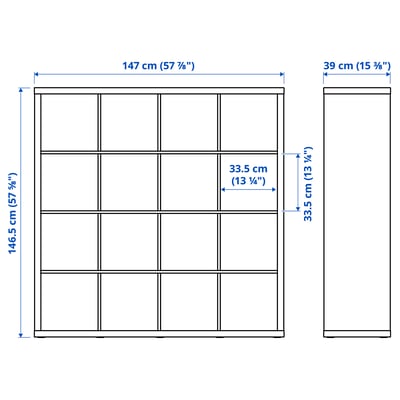 KALLAX shelving unit with 4 inserts, white/glass, 147x147 cm - IKEA