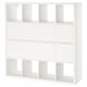 White KALLAX shelf unit with mix of open and closed compartments.