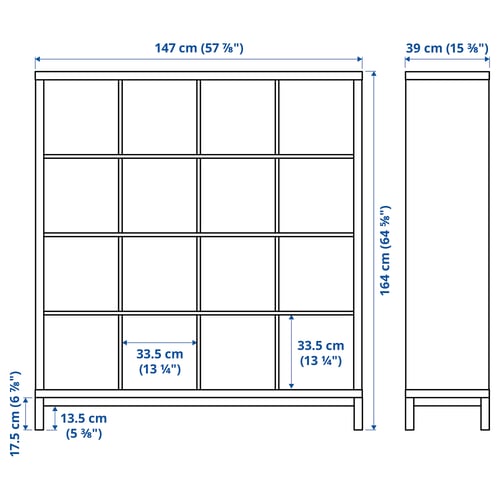 Illustration with measurements for the product: KALLAX.