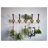 KARTOTEK Rack with 5 hooks, pine/grey