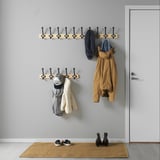 KARTOTEK Rack with 5 hooks, pine/grey
