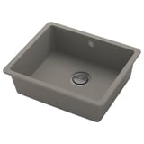 KILSVIKEN Inset sink, 1 bowl, grey-beige quartz composite, 56x46 cm