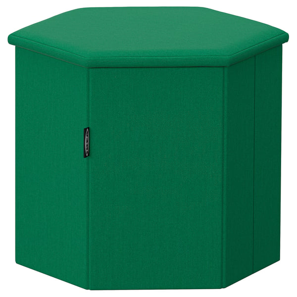 KJUGE Pouffe with storage, Vissle deep green