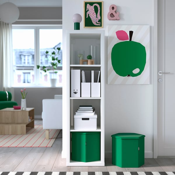 KJUGE Pouffe with storage, Vissle deep green